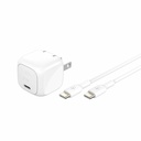 Belkin 30W Portable USB-C Wall Charger - 1xUSB-C (30W) - Fast Charge - Power Adapter w/ USB-C to USB-C Cable - White