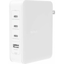 Belkin 140W Portable 4-Port GaN Wall Charger - 3xUSB-C, 1xUSB-A (140W Total) - Fast Charging - Power Adapter - White