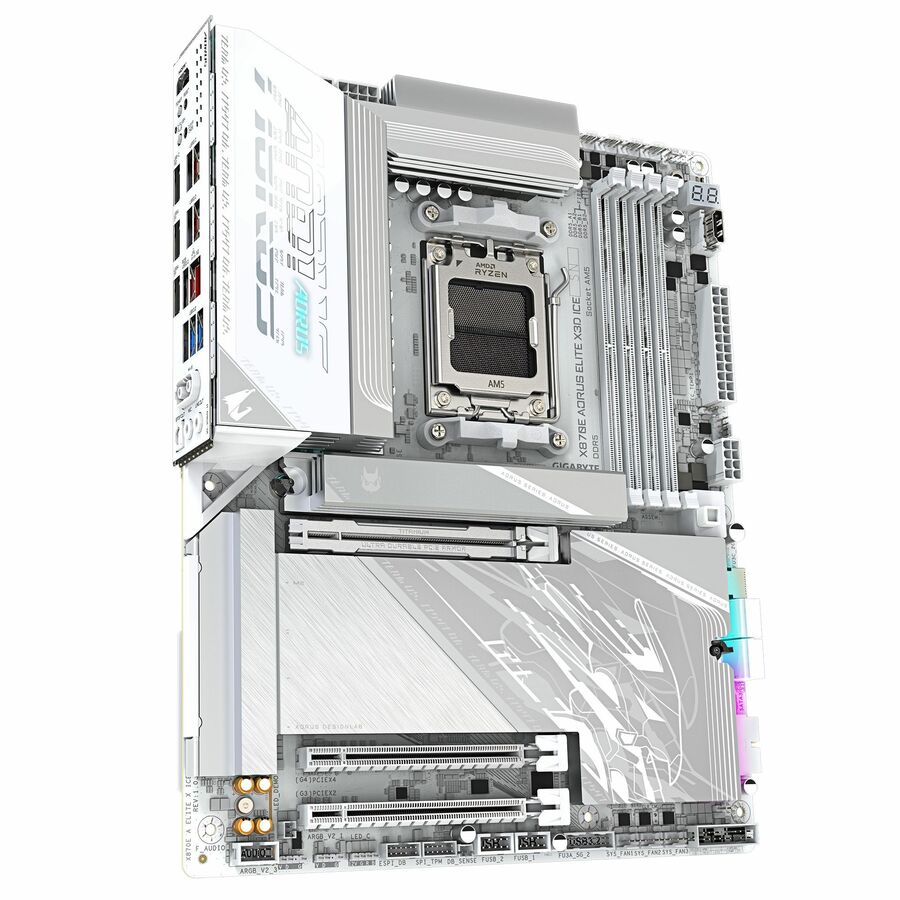 Aorus Ultra Durable X870E A ELITE X ICE Gaming Desktop Motherboard - AMD X870E Chipset - Socket AM5 - ATX