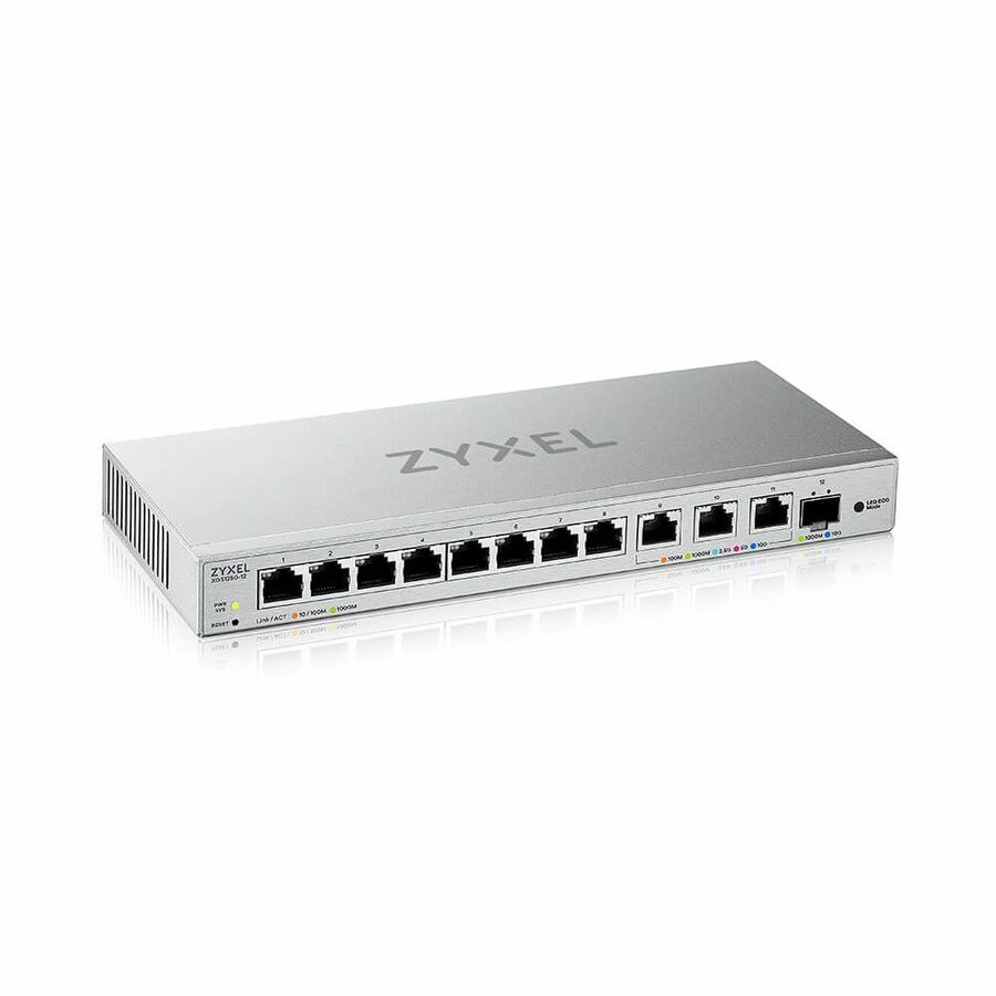 Zyxel 12-Port Multi-Gigabit Ethernet Web Managed Switch | 3 x 10G | 1 x 10G SFP+ Fiber | 8 x GbE Ports | Plug & Play | Desktop or Wall-Mount | Ethernet Splitter | Lifetime Warranty | XGS1250-12