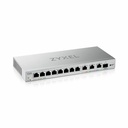 Zyxel 12-Port Multi-Gigabit Ethernet Web Managed Switch | 3 x 10G | 1 x 10G SFP+ Fiber | 8 x GbE Ports | Plug & Play | Desktop or Wall-Mount | Ethernet Splitter | Lifetime Warranty | XGS1250-12