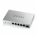 Zyxel 8-Port 2.5Gb MultiGig Ethernet Unmanaged Switch | 5 x 100/1G/2.5G Ports + 1 x 10G SFP+ | Plug & Play | Metal Housing | Desktop or Wall-Mount | Ethernet Splitter | Lifetime Warranty | XMG-105