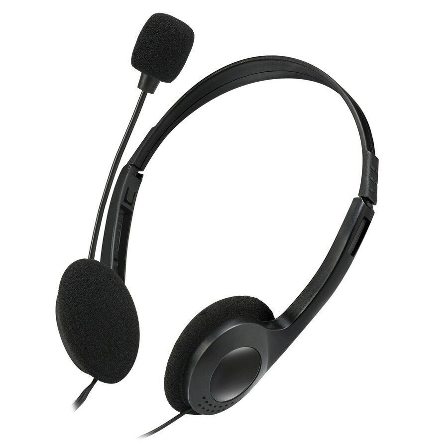 Adesso Xtream H4 - 3.5mm Stereo Headset with Microphone - Noise Cancelling - Wired- 6 ft cable- Lightweight