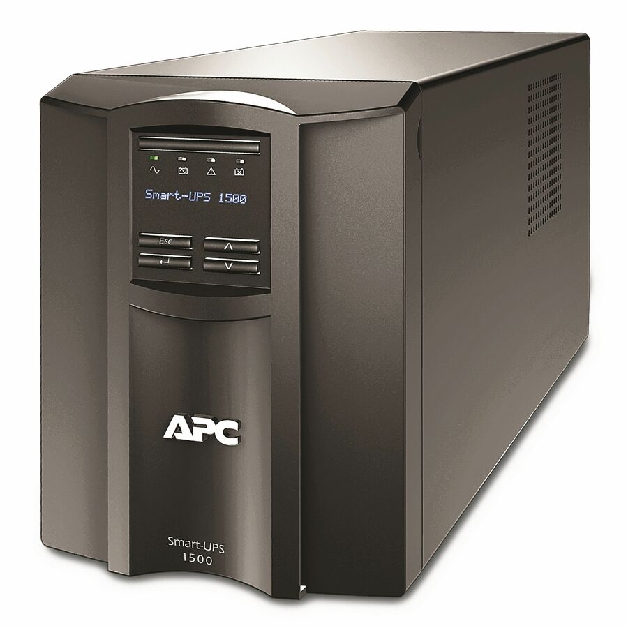 APC Smart-UPS, Line Interactive, 1500VA, Tower, 120V, 8x NEMA 5-15R outlets, SmartConnect Port+SmartSlot, AVR, LCD [TAA]