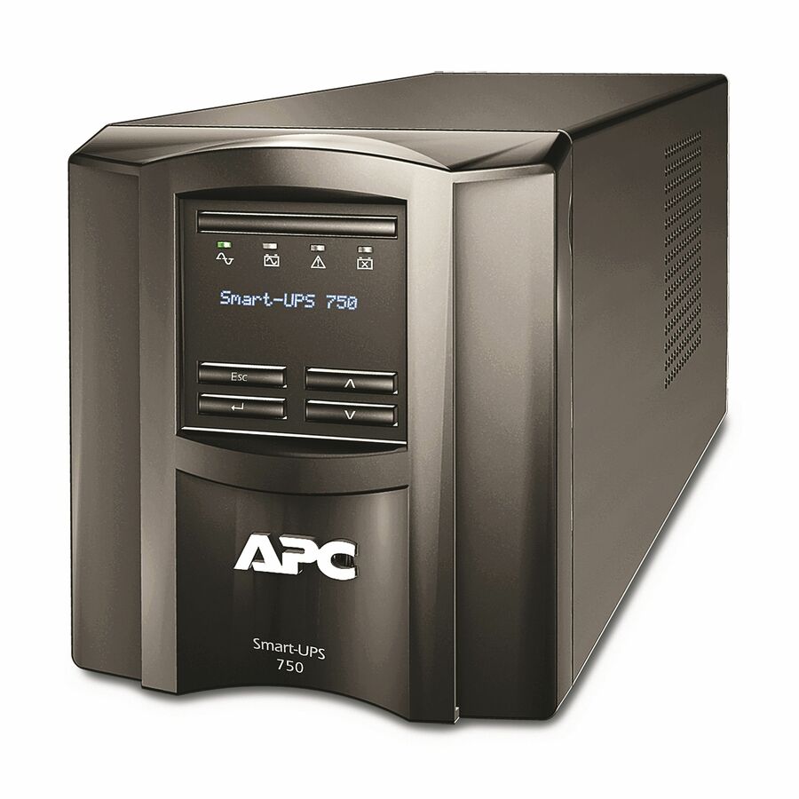 APC Smart-UPS, Line Interactive, 750VA, Tower, 120V, 6x NEMA 5-15R outlets, SmartConnect Port+SmartSlot, AVR, LCD [TAA]
