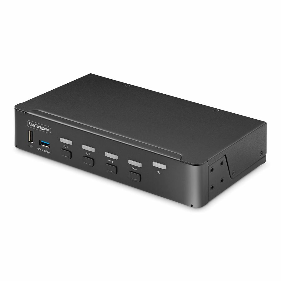 StarTech 4-Port DisplayPort KVM Switch, Single 4K 60Hz Monitor, 6x USB Ports, Hotkey & Push-Button Switching, TAA Compliant