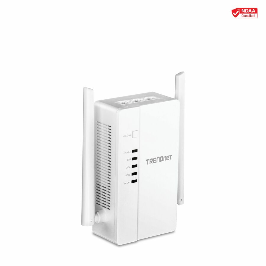 TRENDnet Wi-Fi Everywhere Powerline 1200 AV2 AC1200 Wireless Access Point, Expand Your Wireless Coverage, Built-in Concurrent Dual-Band, 3 x Gigabit Ports, MIMO, Beamforming, White, TPL-430AP