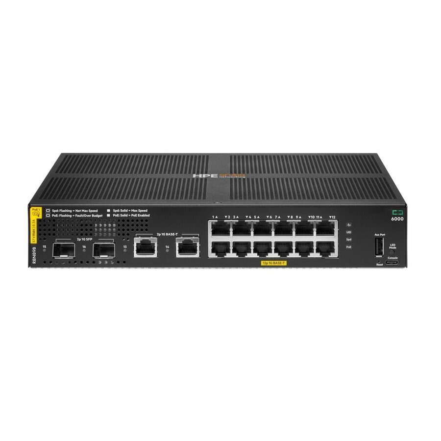Aruba CX 6000 12p 10M/100M/1G Class4 PoE 2p SFP 1G 139W Switch