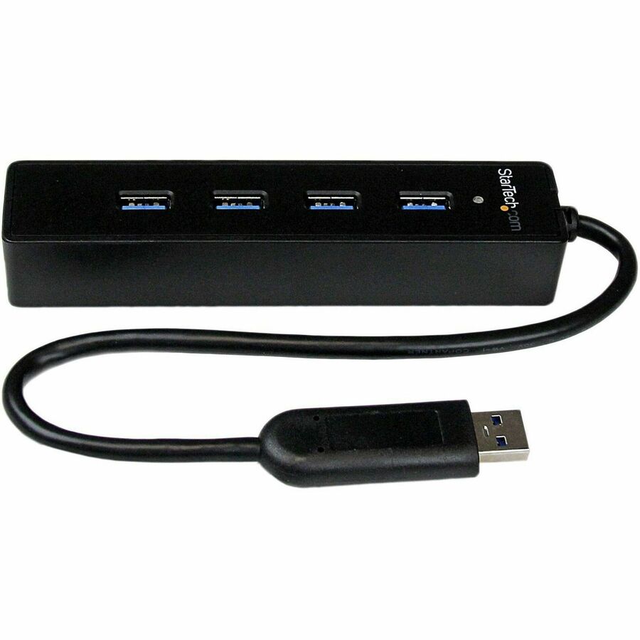 StarTech 4 Port Portable SuperSpeed USB 3.0 Hub with Built-in Cable - 5Gbps