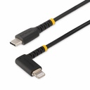 StarTech 3ft (1m) Durable USB-C to Lightning Cable, Right-Angled Heavy Duty USB Type-C to Lightning Charging/Sync Cord