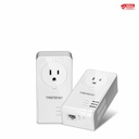 TRENDnet Powerline 1300 AV2 Adapter With Built-in Outlet Adapter Kit, Includes 2 x TPL-423E Adapters, IEEE 1905.1 & IEEE 1901, Gigabit Port, Range Up To 300m (984 ft), White, TPL-423E2K