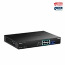 TRENDnet 10-Port Gigabit Web Smart PoE++ Switch, TPE-1020SB, 8 x Gigabit 95W PoE++ Ports, 2 Gigabit SFP Ports, 180W PoE Power Budget, Lifetime Protection, Black