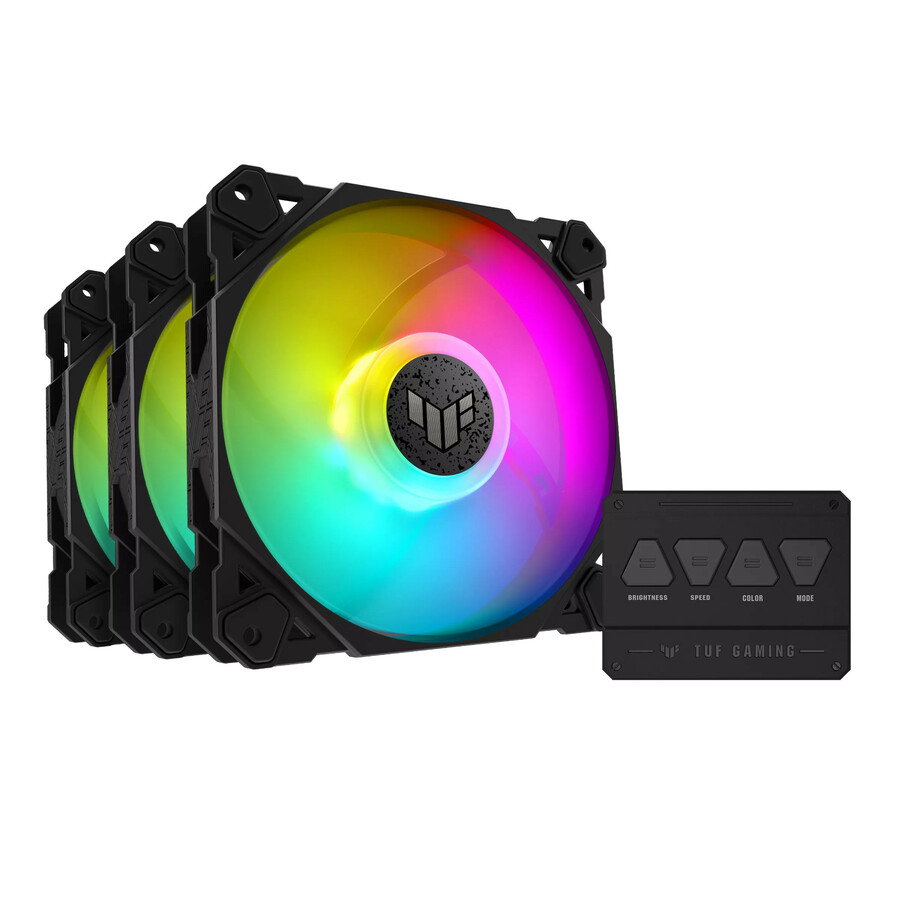 TUF Gaming TF120 ARGB Fan - Triple Fan Kit with ARGB Controller - 3 Pack
