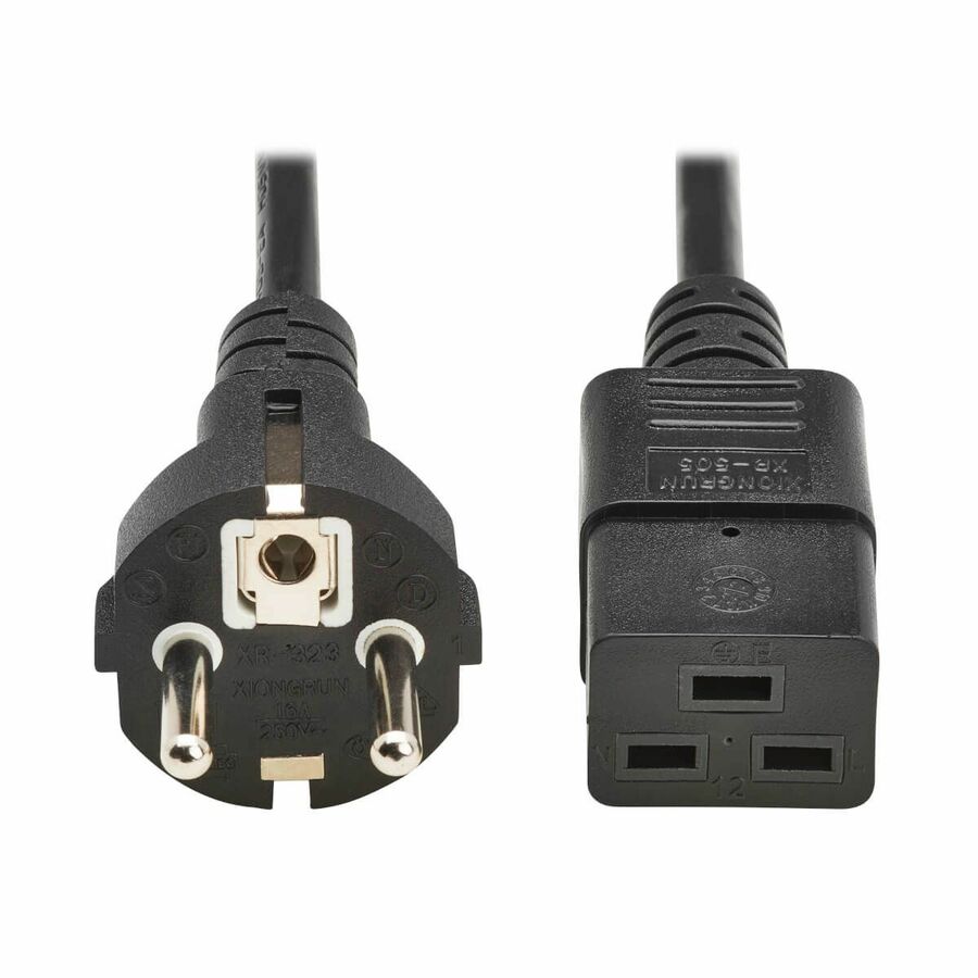 Eaton Tripp Lite Series EU Computer Power Cord, Schuko to C19 - 16A, 250V, H05VV-F, 2.5 m (8.2 ft.), Black