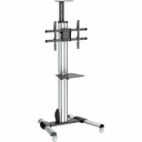 StarTech TV Cart - For 32" to 75" Displays - AV Cart - Height Adjustable - Lockable Wheels - Flat Screen TV Cart - Media Cart on Wheels