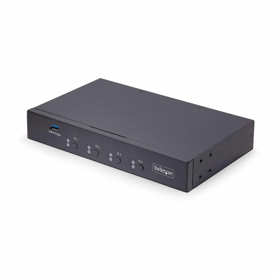 StarTech 4-Port KM Switch w/ Mouse Switching, USB 3.0 Keyboard/Mouse Switcher for 4 Computers, 3.5mm and USB Audio, TAA Compliant