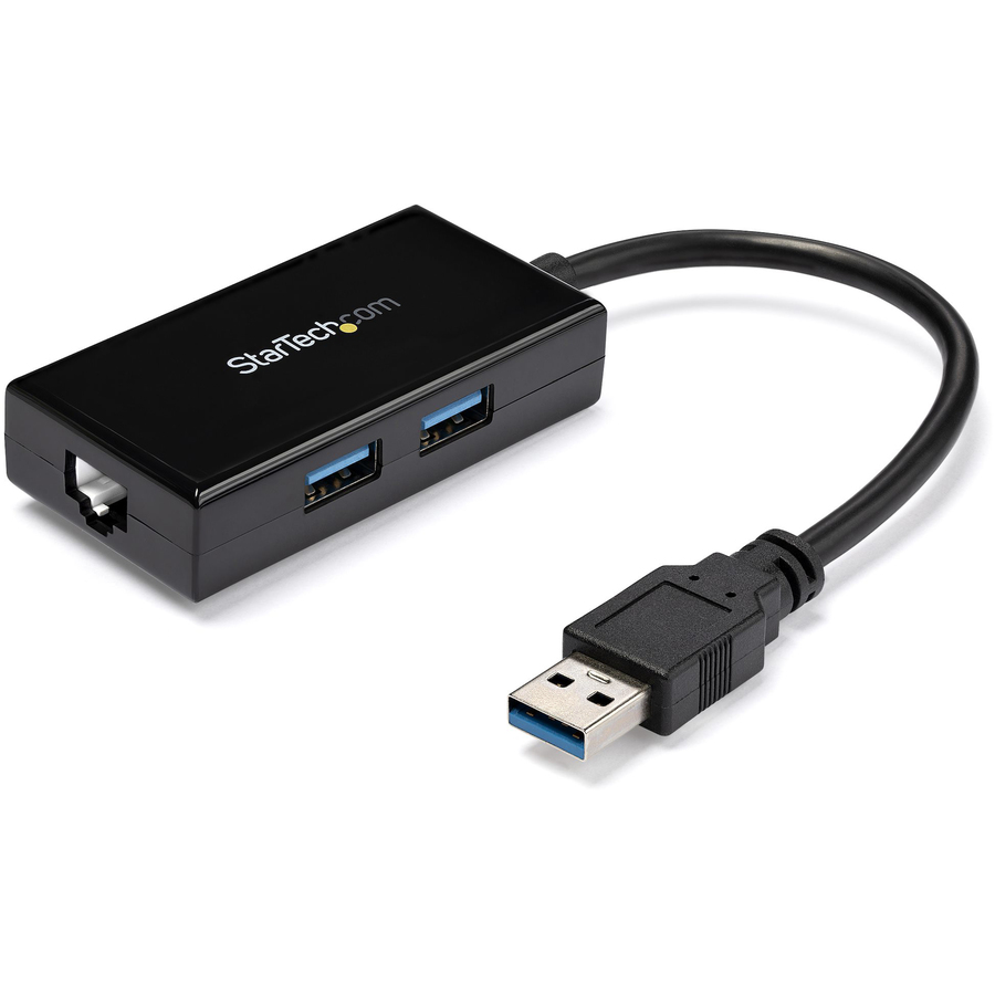 StarTech USB 3.0 to Gigabit Network Adapter with Built-In 2-Port USB Hub - Native Driver Support (Windows, Mac and Chrome OS)