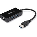 StarTech USB 3.0 to Gigabit Network Adapter with Built-In 2-Port USB Hub - Native Driver Support (Windows, Mac and Chrome OS)