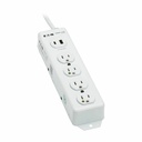 Eaton Tripp Lite Series Safe-IT UL 1363 Medical-Grade Power Strip, 4 Hospital-Grade Outlets, USB Charging, Safety Covers, Antimicrobial, 15 ft. Cord