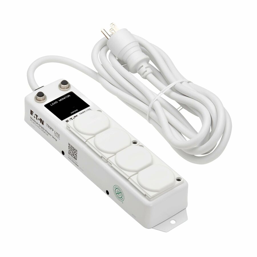 Eaton Tripp Lite Series Safe-IT UL 1363A Medical-Grade Power Strip for Patient Care Vicinities, 4 Hospital-Grade Outlets, Load Monitor, Safety Covers, Antimicrobial, 15 ft. (4.6 m) Cord