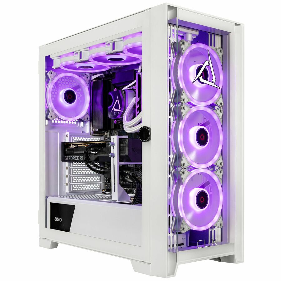 CLX SET Gaming Desktop Computer - Intel Core Ultra 9 285K - 64 GB - 4 TB HDD - 2 TB SSD - Mid-tower - White