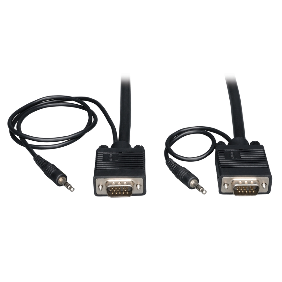 Eaton Tripp Lite Series VGA High-Resolution RGB Coaxial Cable with Audio (HD15 and 3.5mm M/M), 30 ft. (9.14 m)
