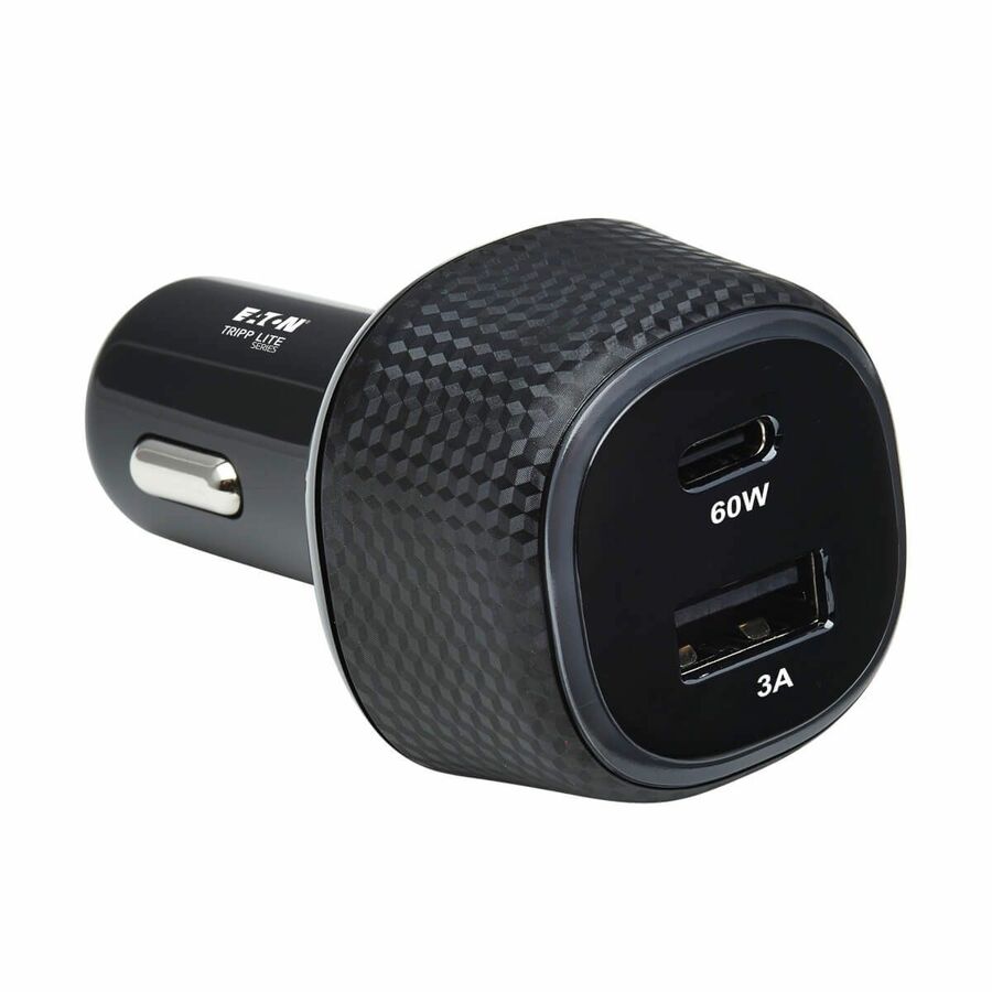 Tripp Lite by Eaton Dual-Port USB Car Charger 63W Max - USB-C PD 3.0 Up to 60W USB-A QC 3.0 Up to 18W