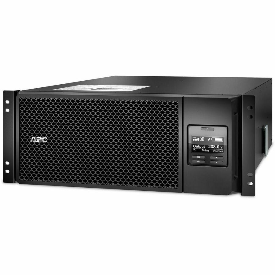 APC Smart-UPS On-Line, 6kVA/6kW, Rackmount 4U, 208V, 2x L6-20R+3x L6-30R NEMA outlets, Network Card+SmartSlot, Extended runtime, W/ rail kit [TAA]