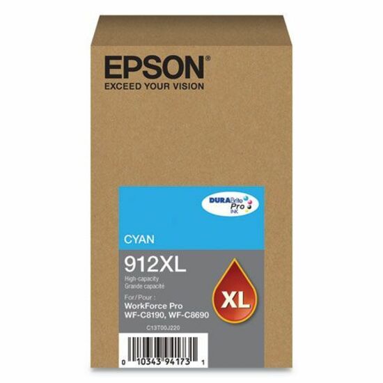 Epson DURABrite Pro 912XL Original High Yield Inkjet Ink Cartridge - Cyan Pack