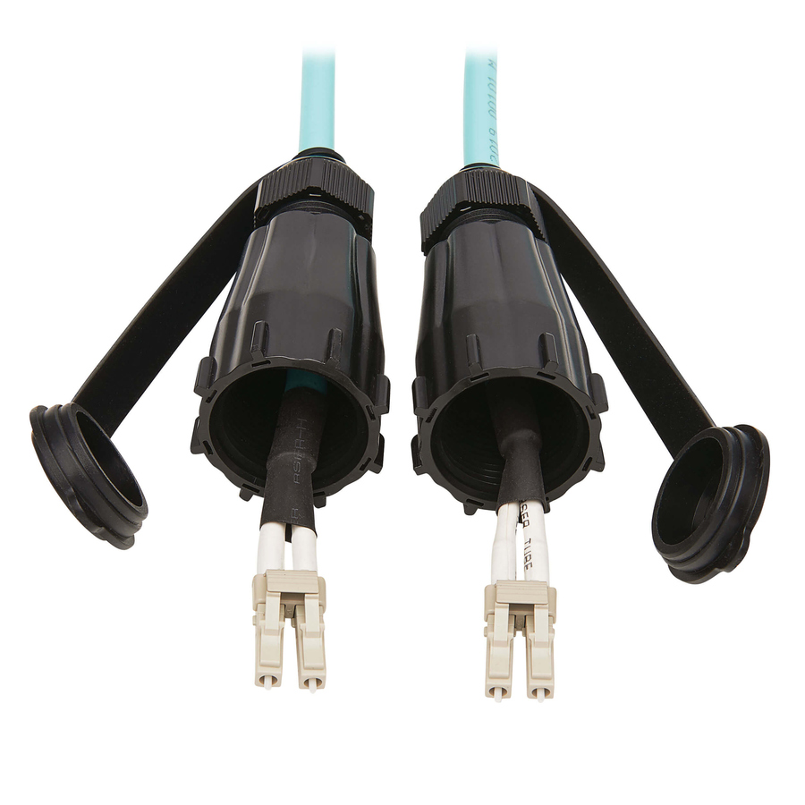 Eaton Tripp Lite Series 10Gb Rigid Industrial Duplex Multimode 50/125 OM3 Fiber Patch Cable (LC/LC) - IP68, Aqua, 10 m (32.8 ft.)