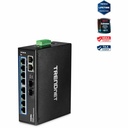 TRENDnet 10-Port Hardened Industrial Gigabit DIN-Rail Switch, 20Gbps Switching Capacity, DIN-Rail And Wall Mounts Included, Dual Redundant, Two RJ-45/SFP Ports, Lifetime Protection, Black, TI-G102