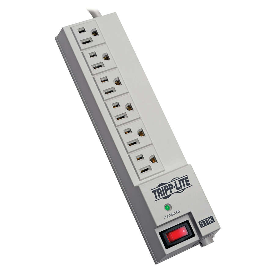 Eaton Tripp Lite Series Protect It! Surge Protector with 6 Right-Angle Outlets, 6 ft. (1.83 m) Cord, 540 Joules, Diagnostic LED