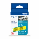 Brother Genuine P-touch TZeFX651 BK on YL Label Tape, Flexible ID Laminated, 24mmX8m