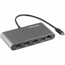 StarTech Dual-Monitor Thunderbolt Mini Dock, 4K 60Hz HDMI, Driverless Hub for Windows & Mac, Gigabit Ethernet, 2x USB-A