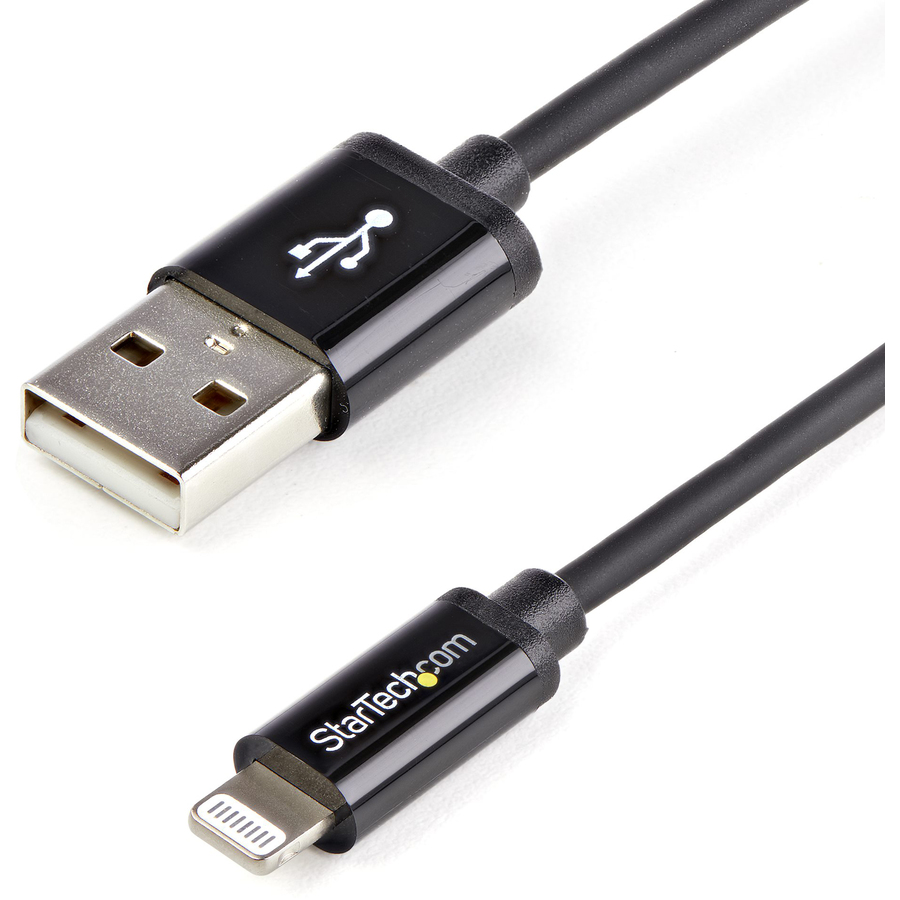StarTech 1m (3ft) Black Apple® 8-pin Lightning Connector to USB Cable for iPhone / iPod / iPad
