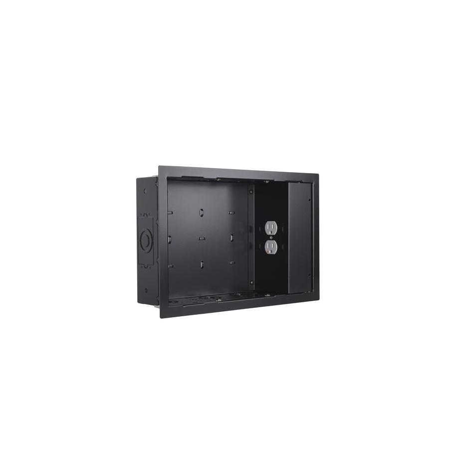 Chief Proximity In-Wall Storage Box with 2 Receptable Filter & Surge - For Flat Panel Displays - Black