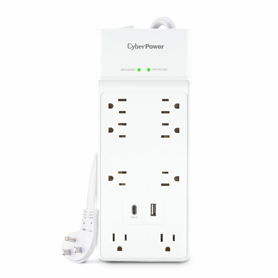 CyberPower P806UC15 Home and Office 8 - Outlet Surge Protector with 2400 J Surge Suppression