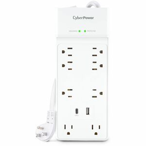CyberPower P806UC15 Home and Office 8 - Outlet Surge Protector with 2400 J Surge Suppression