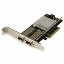 StarTech 10G Network Card - 2x 10G Open SFP+ Multimode LC Fiber Connector - Intel 82599 Chip - Gigabit Ethernet Card