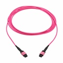 Eaton Tripp Lite Series 100G Multimode 50/125 OM4 Fiber Optic Cable (12F MTP/MPO-PC F/F), OFNP, Magenta, 5 m (16.4 ft.), TAA