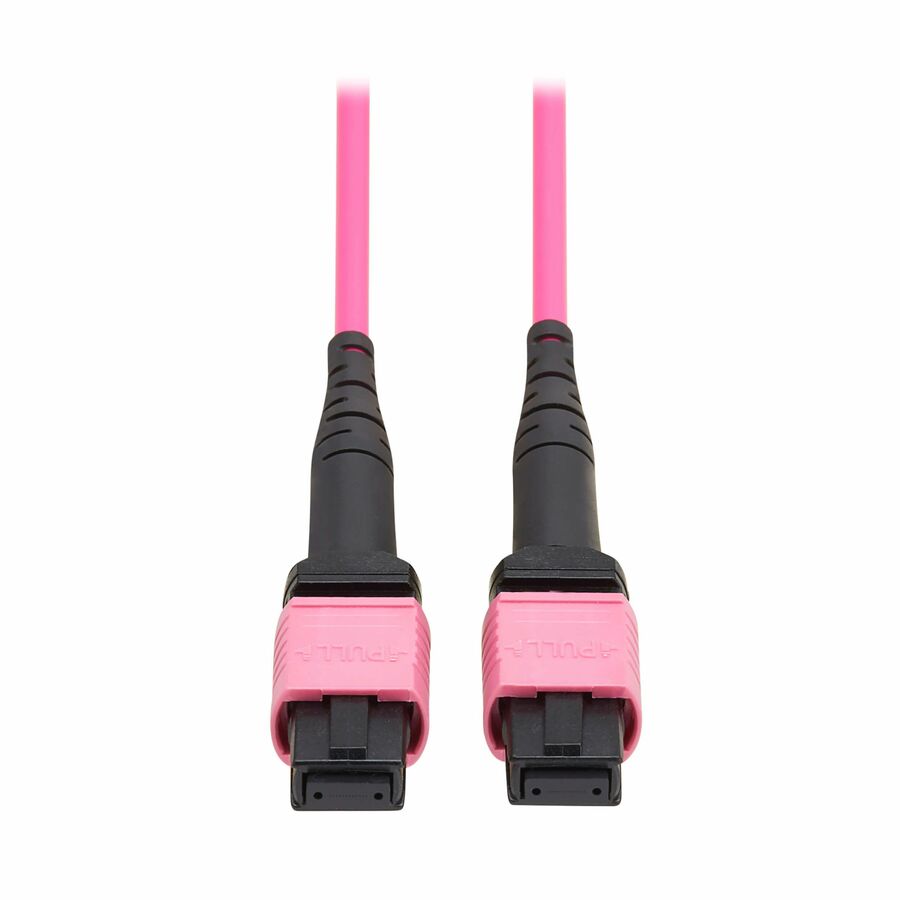Eaton Tripp Lite Series 100G Multimode 50/125 OM4 Fiber Optic Cable (12F MTP/MPO-PC F/F), OFNP, Magenta, 1 m (3.3 ft.), TAA