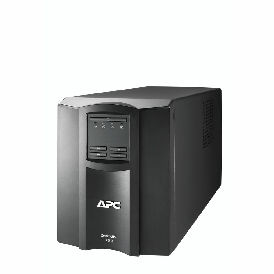 APC Smart-UPS, Line Interactive, 700VA, Tower, 120V, 8x NEMA 5-15R outlets, SmartSlot, Auto Sense Voltage 120V/230V, AVR, LCD