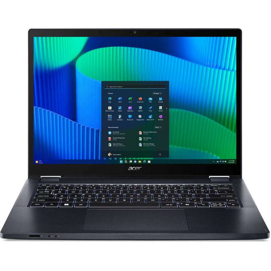 Acer TravelMate P4 Spin 14 TMP414RN-54 TMP414RN-54-72F5 14" Touchscreen Convertible 2 in 1 Notebook - WUXGA - 60 Hz - Intel Core Ultra 7 155U - 16 GB - 1 TB SSD - English Keyboard - Blue