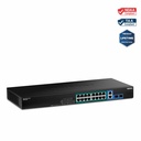 TRENDnet 18-Port Gigabit High Power Poe+ Switch; 16 X Gigabit Poe+ Ports; 2 X Shared Gigabit Ports; 36Gbps Switching Capacity; 440W PoE Power Budget; TPE-TG182F