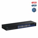 TRENDnet 24-Port Gigabit Switch with 2 X 10G SFP+ Slots; Fanless Design; 19 1U Rack mountable; TEG-30262
