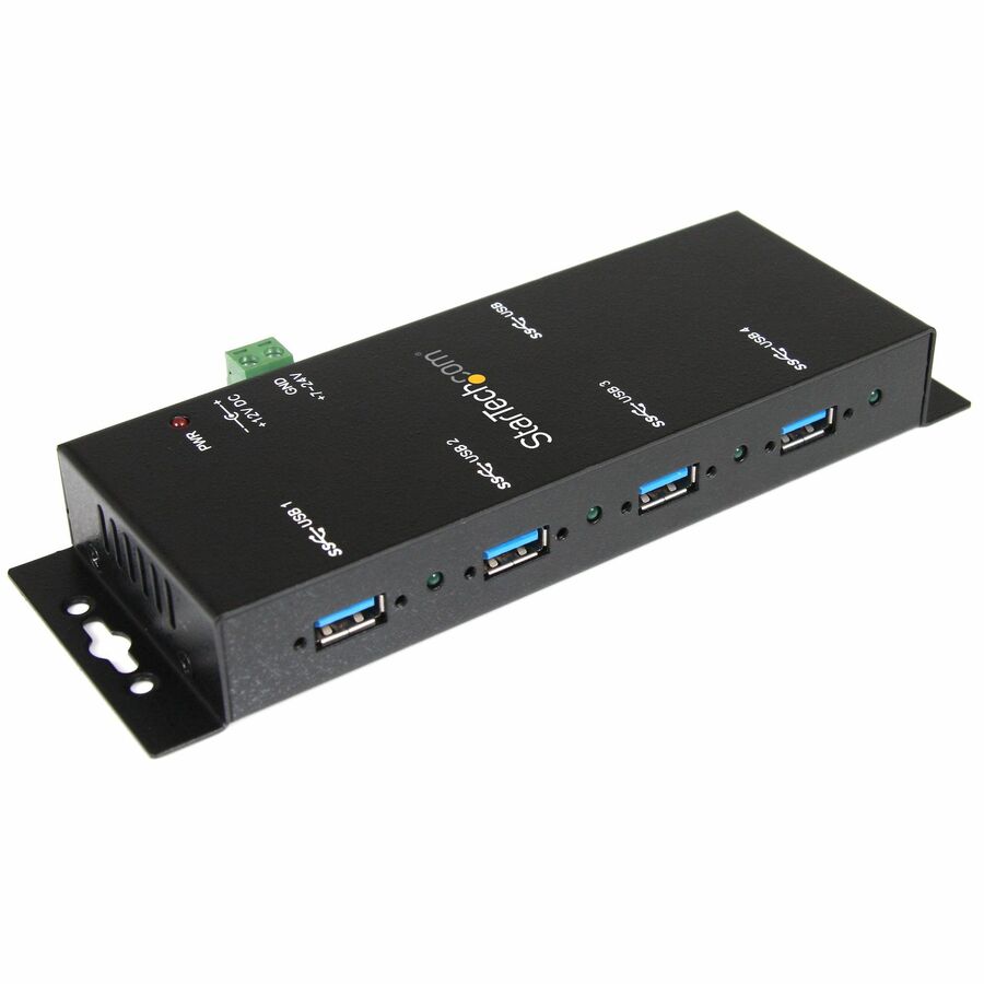 StarTech 4 Port Industrial USB 3.0 Hub, 5Gbps, Mountable, Rugged USB Hub, TAA
