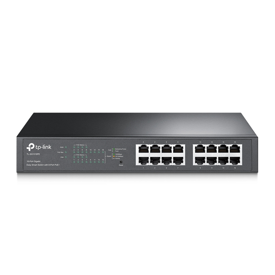 TP-Link TL-SG1016PE - 16-Port Gigabit Easy Smart PoE Switch with 8-Port PoE+ - Limited Lifetime Protection