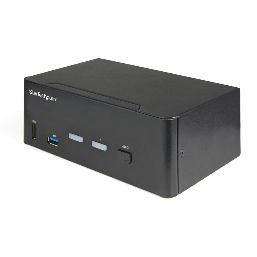 StarTech 2 Port Dual Monitor HDMI KVM Switch, 4K 60Hz HDMI 2.0 UHD HDR, 2 Port USB 3.0 Hub, 4x USB HID, Audio, Hotkey Switching, TAA