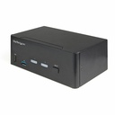 StarTech 2 Port Dual Monitor HDMI KVM Switch, 4K 60Hz HDMI 2.0 UHD HDR, 2 Port USB 3.0 Hub, 4x USB HID, Audio, Hotkey Switching, TAA