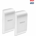 TRENDnet 10dBi Wireless N300 Outdoor PoE Pre-configured Point-to-Point Bridge Bundle Kit, Two Pre-Configured Wireless N Access Points, IPX6 Rated Housing, 10 dBi Antennas, White, TEW-740APBO2K